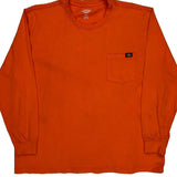 Dickies Long Sleeve T-Shirt - 2XL Orange Cotton
