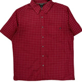 Marmot Checked Short Sleeve Shirt - Large Red Cotton
