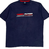 Tommy Hilfiger Spellout T-Shirt - Large Navy Cotton