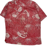His Royal Highness Floral Hawaiian Shirt - Medium Red Cotton
