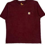 Carhartt T-Shirt - Large Burgundy Cotton