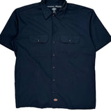 Dickies Short Sleeve Shirt - XL Navy Polyester