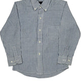 Age 7 Gant Striped Shirt - Small Blue Polyester Blend