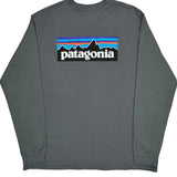 Patagonia Graphic Long Sleeve T-Shirt - 2XL Gray Cotton