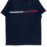 Tommy Hilfiger Striped T-Shirt - Small Navy Cotton