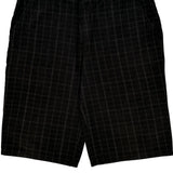 Dickies Checked Shorts - 32W 10L Black Cotton Blend