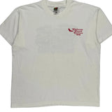 Single Stitch Falcon Food Drive '96 Fruit Of The Loom Graphic T-Shirt - XL White Cotton Blend