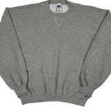 Blank Russell Athletic Sweatshirt - XL Grey Cotton Blend