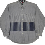 Tommy Hilfiger Striped Shirt - Large Blue Cotton