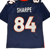 Broncos Starter #84 Sharpe Football Jersey - Large Navy Polyester