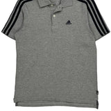 Adidas Polo Shirt - Small Grey Cotton