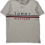 Tommy Hilfiger Spellout Polo Shirt - Medium Beige Cotton