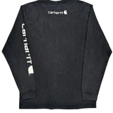 Carhartt Spellout Long Sleeve T-Shirt - Medium Black Cotton