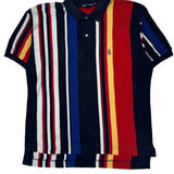 Nautica Striped Polo Shirt - Medium Multicoloured Cotton