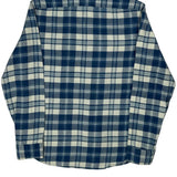 Relaxed Fit Polo By Ralph Lauren Checked Flannel Shirt - Medium Blue Cotton