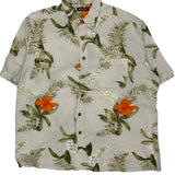 Puritan Floral Hawaiian Shirt - Large Beige Viscose