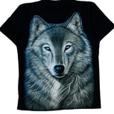 Wolf Graphic Unbranded Single Stitch T-Shirt - Large Black Cotton