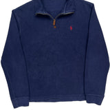 Polo By Ralph Lauren 1/4 Zip - Medium Blue Cotton