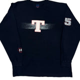 85 Tommy Jeans College Long Sleeve T-Shirt - Large Black Cotton