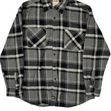 Dickies Checked Flannel Shirt - Large Black Cotton Blend