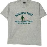 Hitching Post Grill & Sports Bar Fruit Of The Loom Single Stitch T-Shirt - Large Gray Cotton Blend