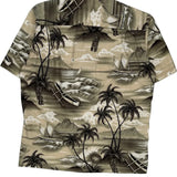Royal Creations Graphic Hawaiian Shirt - Small Black Cotton