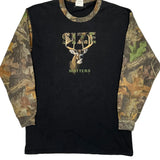 Deer Print Realtree Camo Long Sleeve T-Shirt - Large Black Cotton