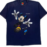Mickey Mouse And Goofy Mickey Cartoon T-Shirt - Large Navy Cotton