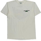 Single Stitch Soccer Peace Frogs Graphic T-Shirt - Large White Cotton