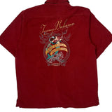 Wine A Little Tommy Bahama Graphic Short Sleeve Shirt - Medium Red Silk