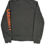 Carhartt Spellout Hoodie - Large Gray Cotton Blend