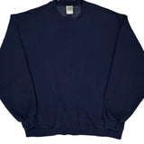 90S Blank Fruit Of The Loom Sweatshirt - XL Navy Cotton Blend
