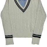Tommy Hilfiger Striped Sweater - Large Blue Cotton