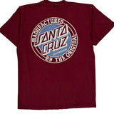 Skateboards Santa Cruz T-Shirt - Medium Burgundy Cotton