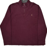 Polo By Ralph Lauren 1/4 Zip - 2XL Burgundy Cotton