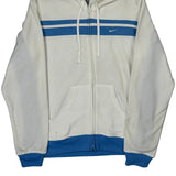 Nike Striped Hoodie - Large Blue Cotton