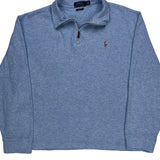 Polo By Ralph Lauren 1/4 Zip - Large Blue Cotton
