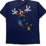 Mickey Mouse And Goofy Mickey Cartoon T-Shirt - Large Navy Cotton