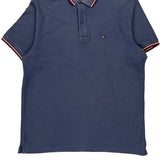 Tommy Hilfiger Striped Polo Shirt - Medium Blue Cotton