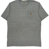 Carhartt T-Shirt - Large Grey Cotton Blend