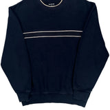 90S Blank D.A.C Athletic Club Striped Sweatshirt - Large Navy Cotton Blend
