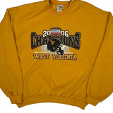 West Virginia Jerzees College Sweatshirt - Large Yellow Cotton Blend