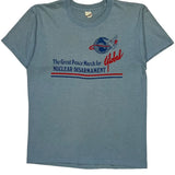 Single Stitch 80S Peace March Nuclear Disarmament Screen Stars Graphic T-Shirt - Large Blue Cotton Blend