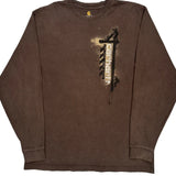 Construction Worker Graphic Carhartt Graphic Long Sleeve T-Shirt - Large Brown Cotton