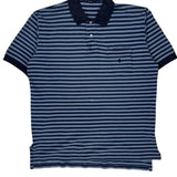 Polo By Ralph Lauren Striped Polo Shirt - Large Blue Cotton