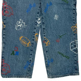 Unbranded Graphic Carpenter Jeans - 34W 30L Multicoloured Denim