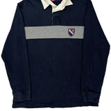 Chaps Ralph Lauren Striped Rugby Shirt - Medium Gray Cotton