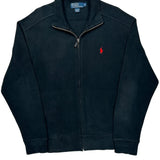 Polo By Ralph Lauren Track Jacket - Medium Black Cotton