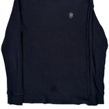 Southpole Waffle Knit Long Sleeve T-Shirt - Medium Navy Cotton