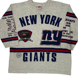 New York Giants Long Gone Single Stitch Long Sleeve T-Shirt - XL Grey Cotton